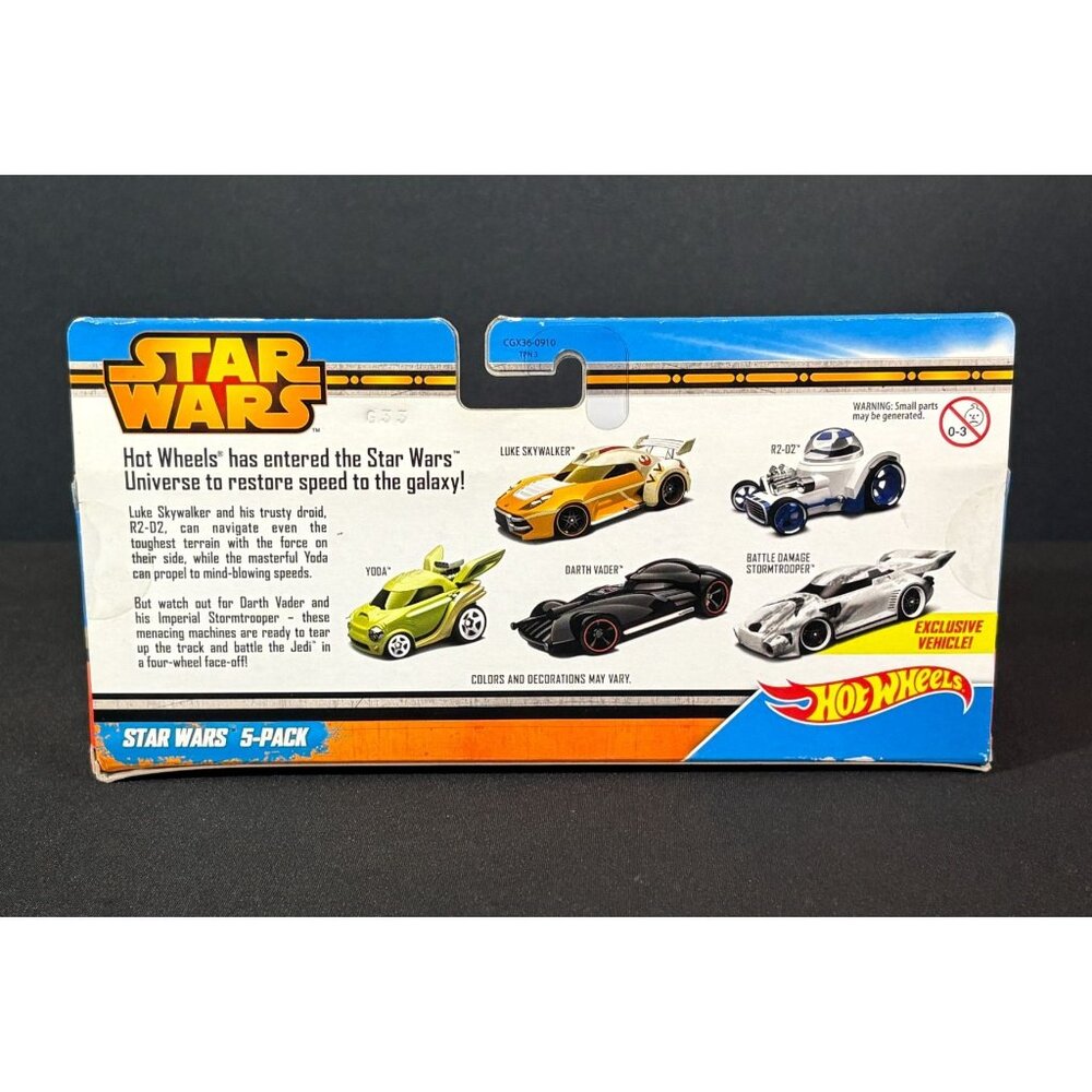 Star Wars Hot Wheels Mattel Stormtrooper Luke Skywalker R2-D2 Yoda Darth Vader - Picture 4 of 7